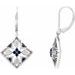 Sterling Silver Natural Blue Sapphire & .04 CTW Natural Diamond Lever Back Earrings