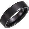 Black PVD Tungsten 6 mm Beveled Edge Band Size 11