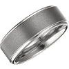 Tungsten 8 mm Satin Finished Band with Ridged Edges Size 11