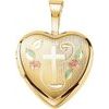 Gold Plated Sterling Silver Cross Heart Locket with Epoxy Ref. 3693799