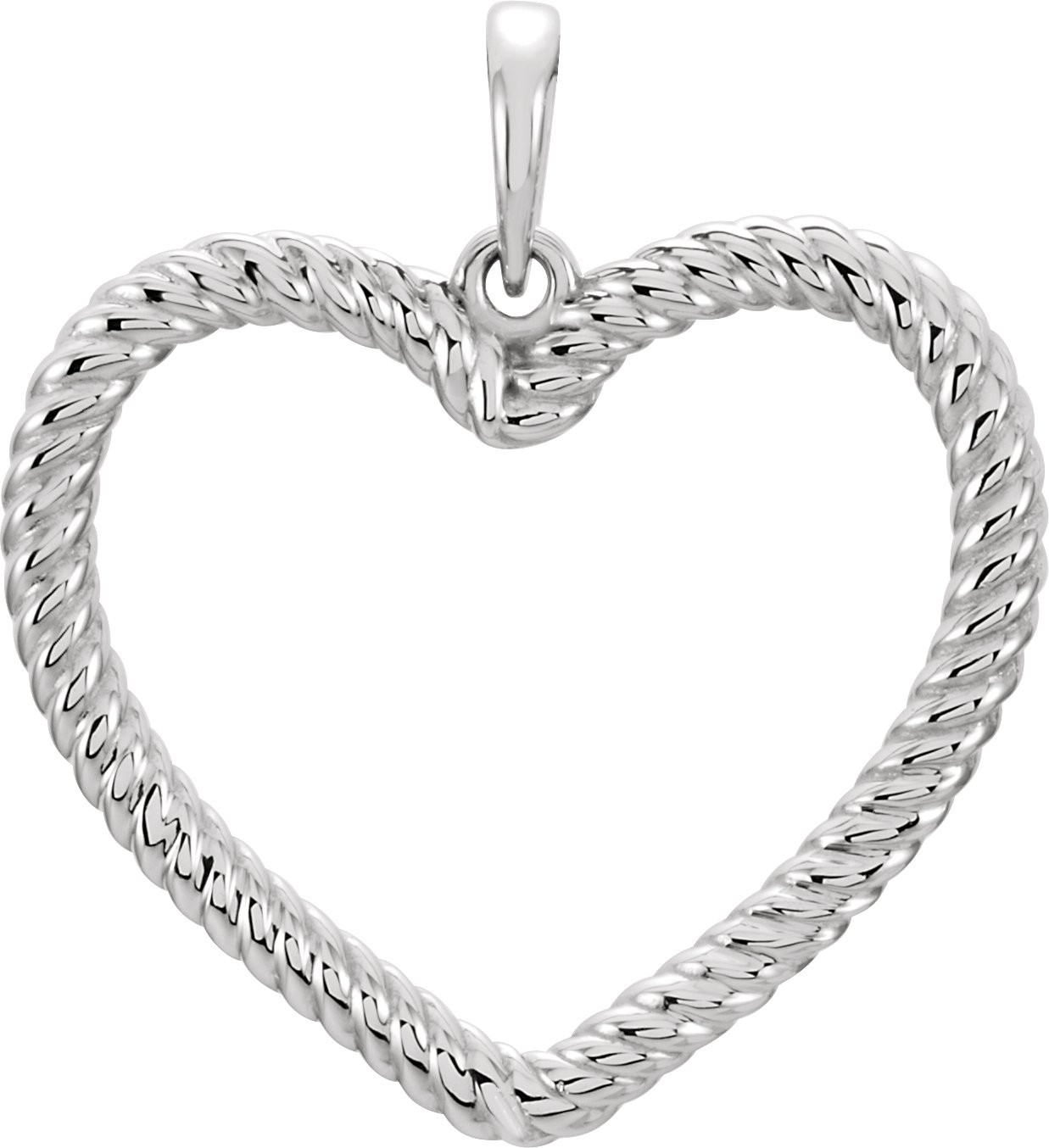 Sterling Silver Rope Heart Pendant 