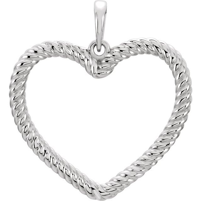 Sterling Silver Rope Heart Pendant 
