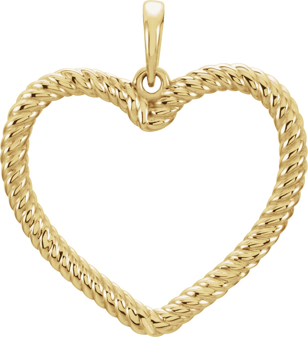 14K Yellow Rope Heart Pendant