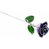 Lacquered Purple Rose with Platinum Trim