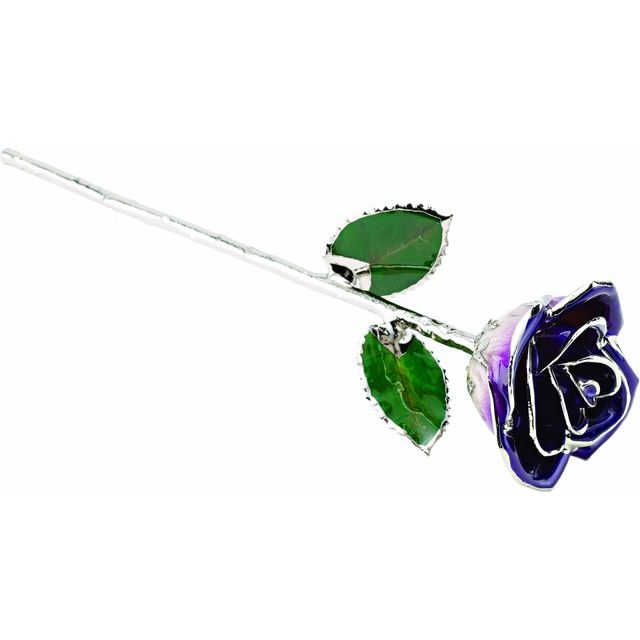 Real Lacquered Pink Rose with Platinum Trim Real Lacquered Pink Rose with Platinum Trim