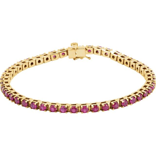 14K Yellow Natural Ruby Line 7