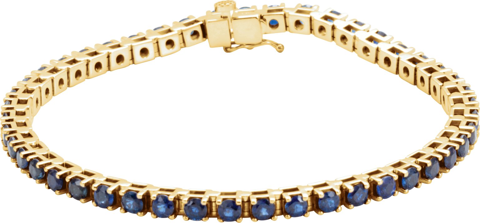 14K Yellow Blue Sapphire Line 7 inch Bracelet Ref. 11376620