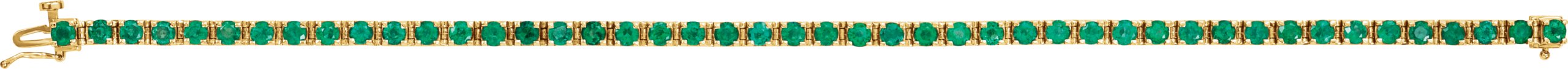 14K Yellow Lab-Grown Emerald Line 7 Bracelet