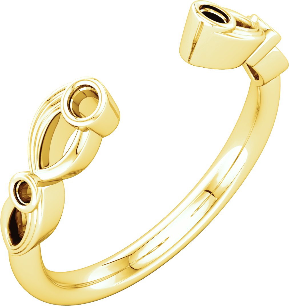 Bezel-Set Accented Open Shank