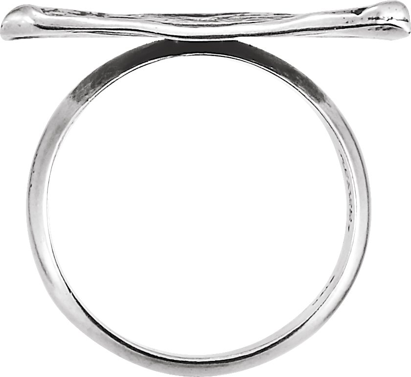 Sterling Silver Vintage-Inspired Initial V Ring