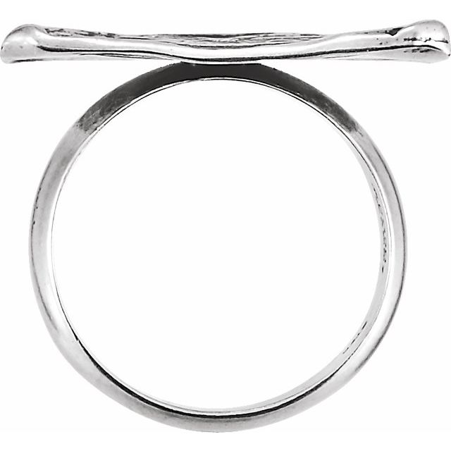 14K White Vintage-Inspired Initial R Ring