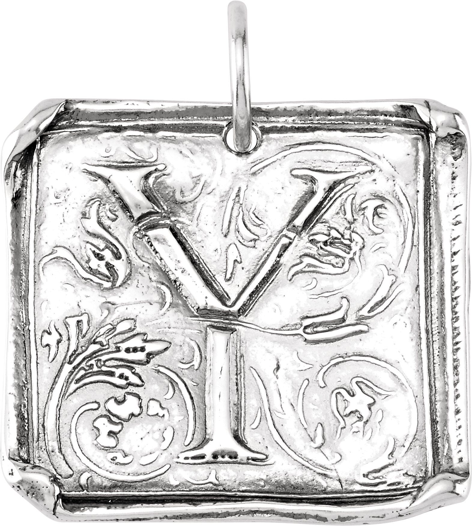 14K White Initial Y Vintage Inspired Pendant Ref. 4822165