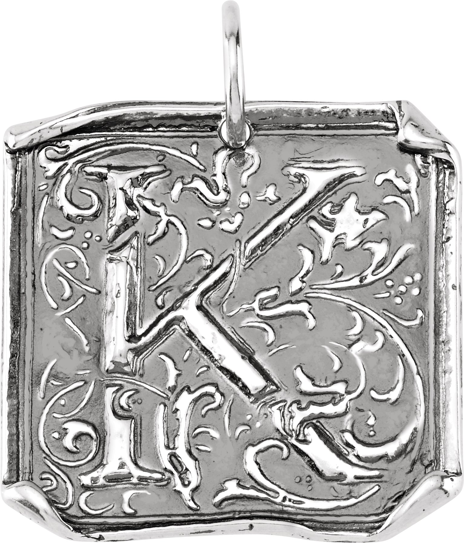 14K White Initial K Vintage Inspired Pendant Ref. 4822631