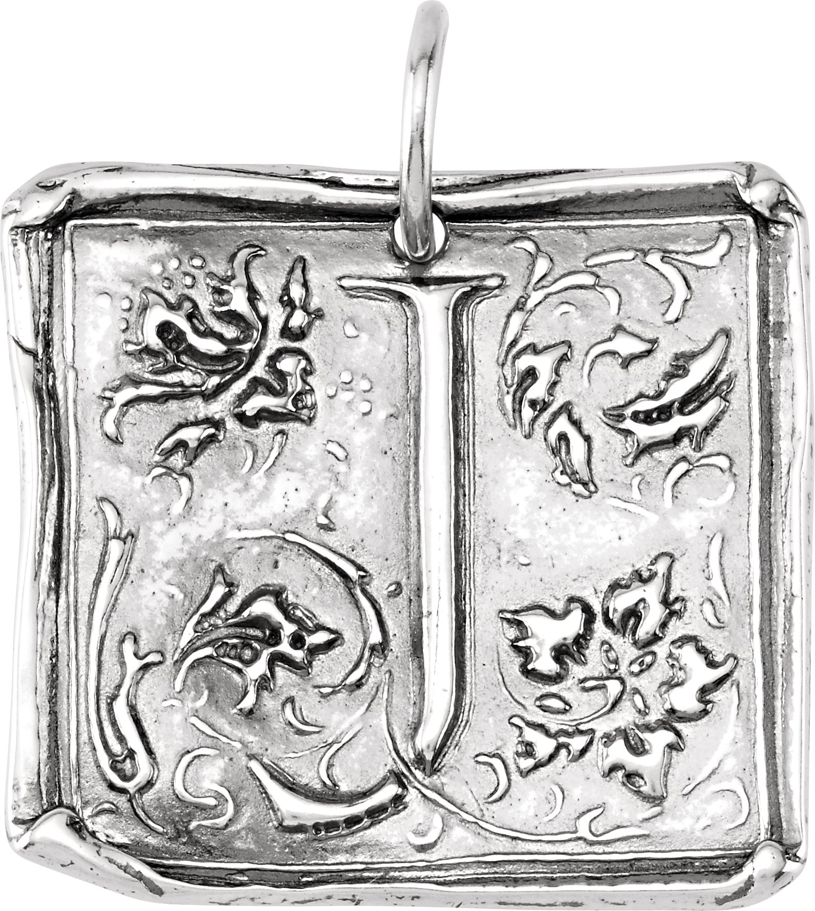 Sterling Silver Initial "J" Vintage-Inspired Pendant