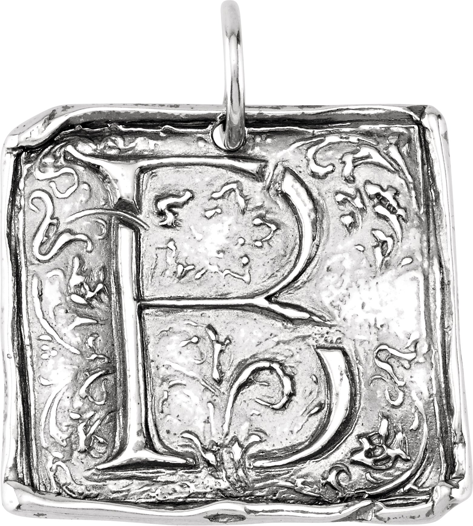 Sterling Silver Initial "B" Vintage-Inspired Pendant