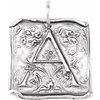 14K White Initial A Vintage Inspired Pendant Ref. 4832279