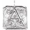 14K White Posh Mommy® Initial A Vintage-Inspired Pendant