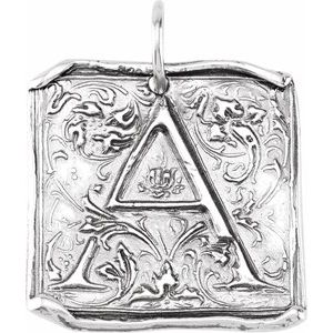 Sterling Silver Initial "A" Vintage-Inspired Pendant