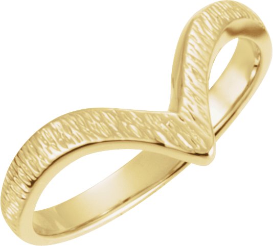 14K Yellow V Ring