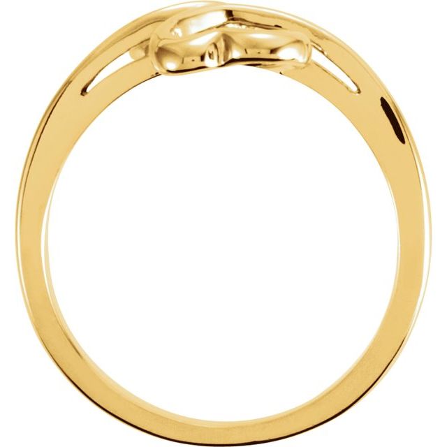14K Yellow 14 mm Double Heart Ring