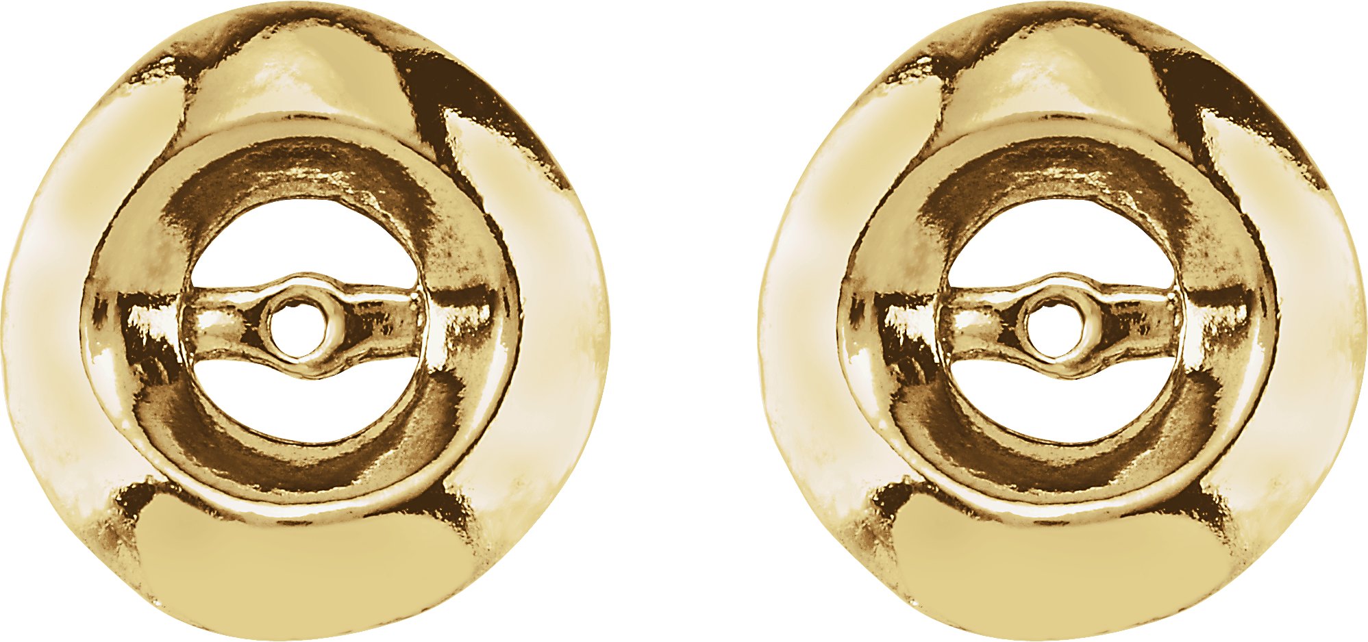 Solid 14k Yellow Gold 3.7mm ID Earring Jackets-