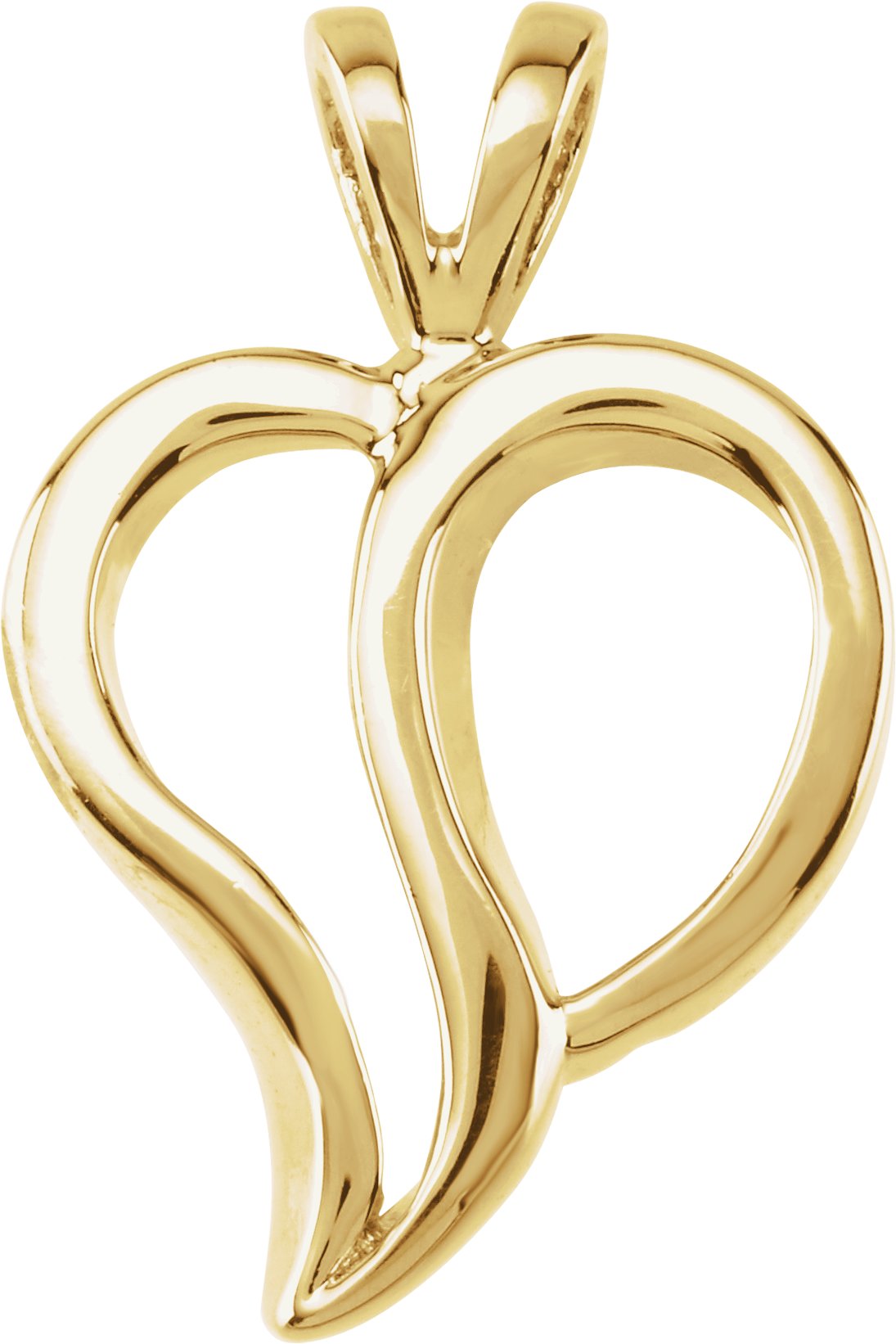 14K Yellow Heart Pendant