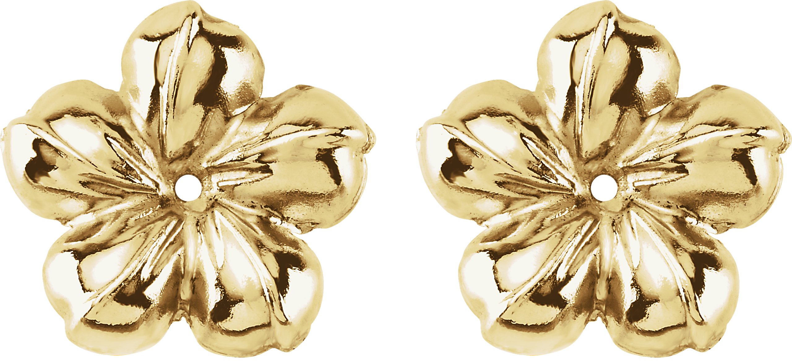 Large Gold Flower Earring Jackets 13mm Wide Ref 289673