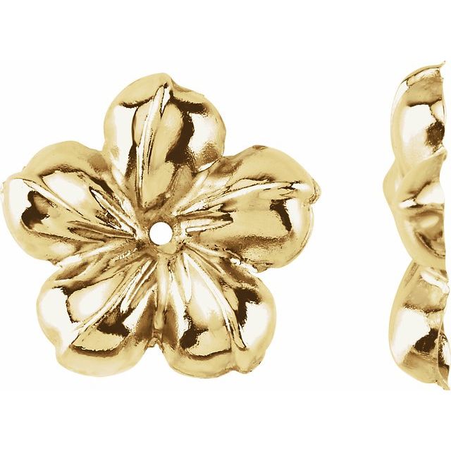 14K Yellow Floral-Inspired Earring Jackets