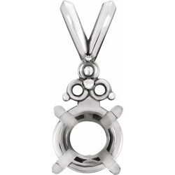 Round 4-Prong Pendant with Accent