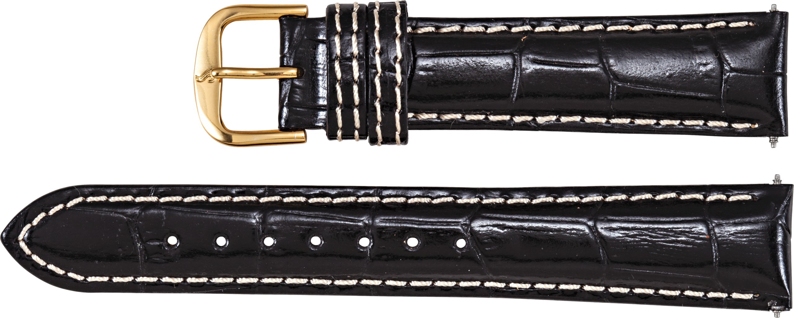 Men's Leather Alligator Grain Heavy Padded Watch Band