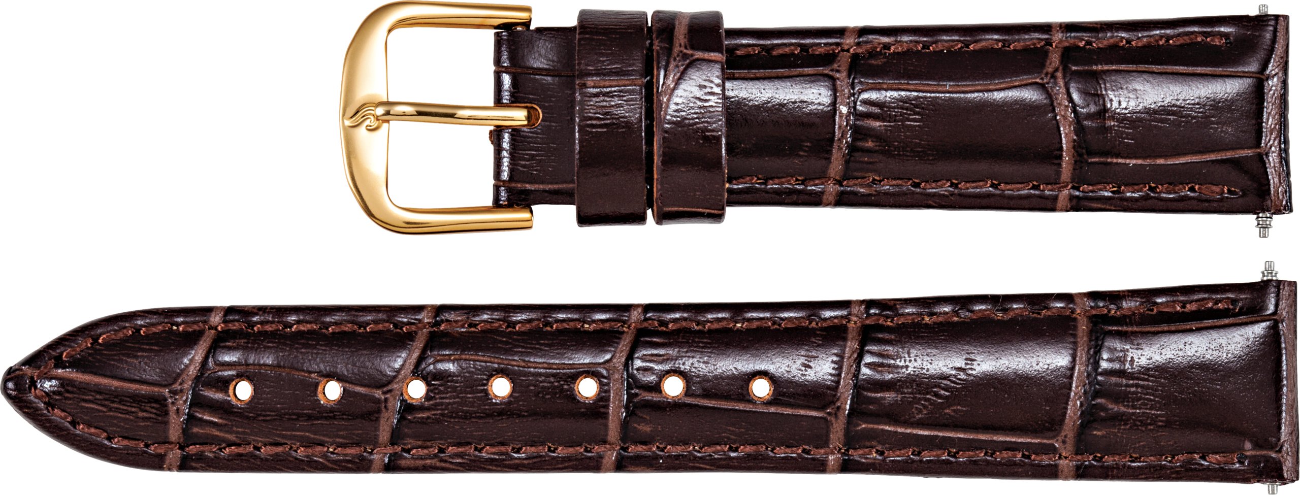 19 mm Regular Cognac Crocodile Grain Padded Watch Band | Stuller