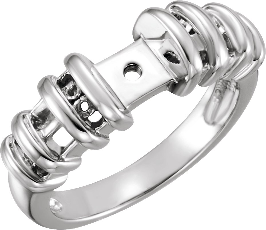 10K X1 Бяло злато Accented Peg Shank