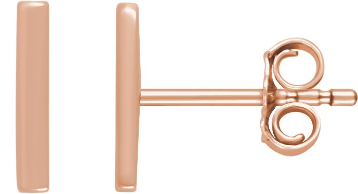 14K Rose Vertical Bar Earrings