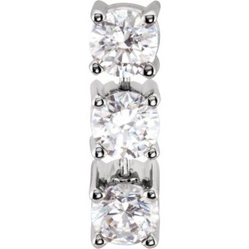 Platinum 3 Stone Diamond Articulated Fashion Earrings .9 CTW Ref 457299