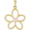 14K Yellow Pink Tourmaline Flower 18 inch Necklace Ref 4374953