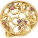Sterling Silver Natural Pink Tourmaline & Natural Peridot Floral Ring 