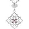 Sterling Silver Ruby 18 inch Necklace Ref 4932046