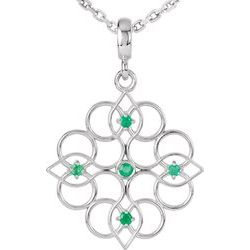 Emerald Decorative Dangle Pendant or Necklace