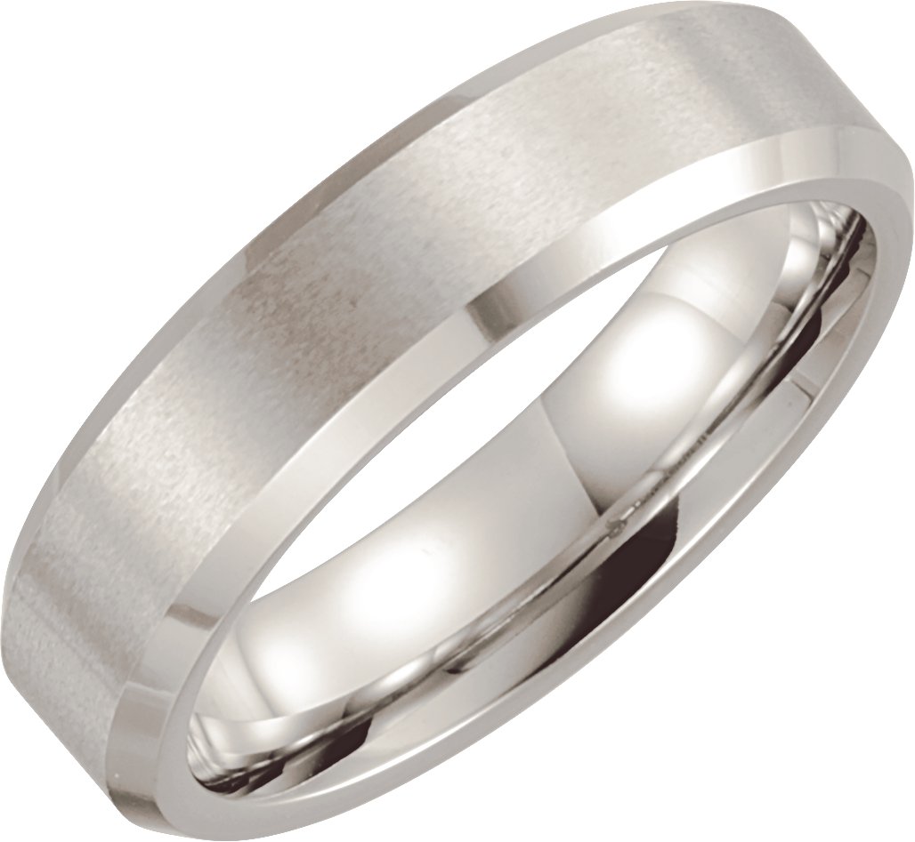 Cobalt 6 mm Beveled-Edge Band with Satin Finish Size 11.5