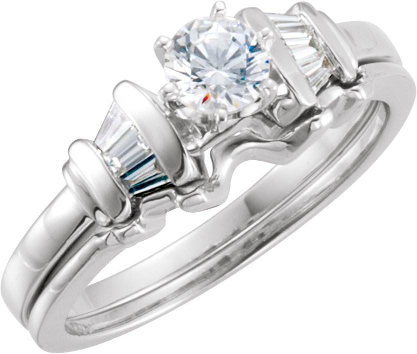 Accented Engagement Ring Mounting, Base or Band