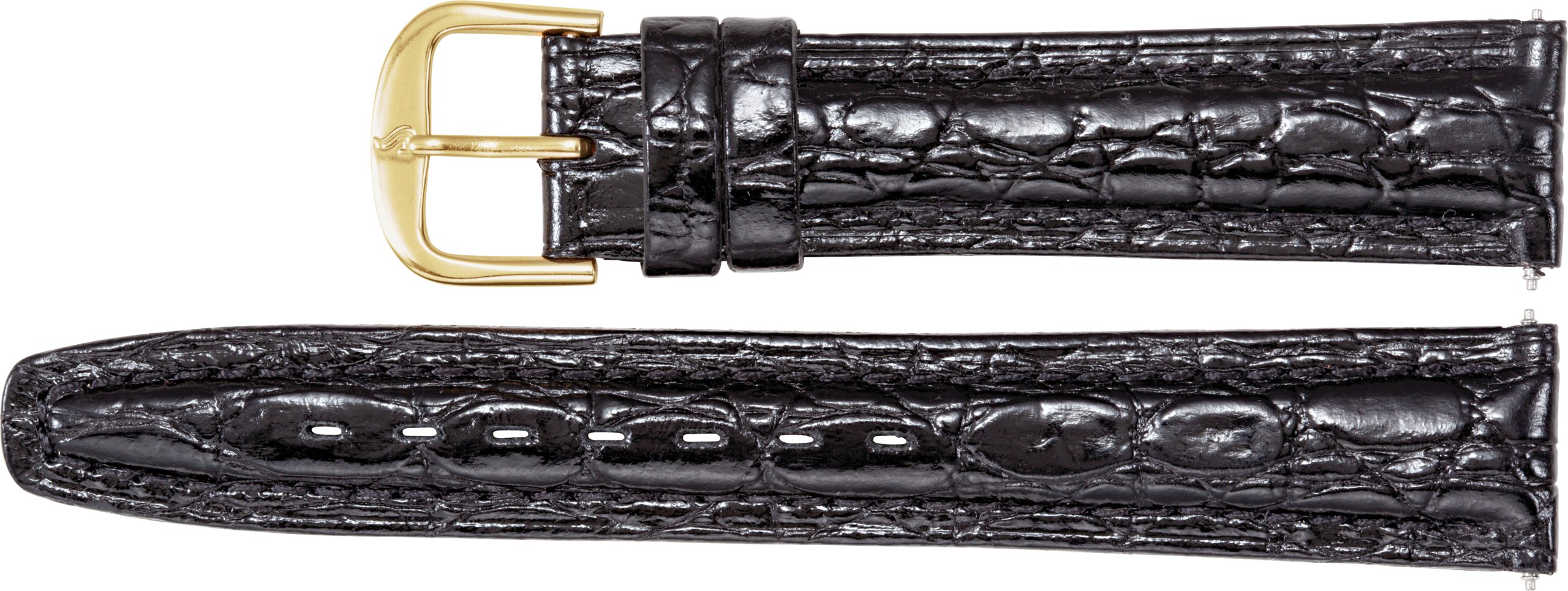 Leather Crocodile Grain Semi-Padded Watch Band
