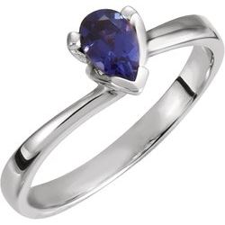 Ring Mounting for Pear Shape Gemstone Solitaire
