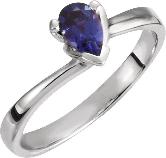 Ring Mounting for Pear Shape Gemstone Solitaire