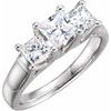 Platinum 3 Stone Princess Cut Diamond Ring .88 CTW Ref 800770
