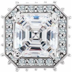 Halo-Styled Peg Head Setting for Asscher Center