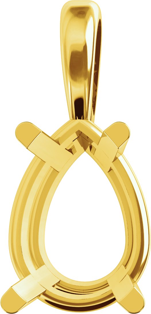 Pear 4-Prong Basket Pendant