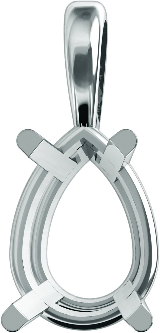 Pear 4-Prong Basket Pendant