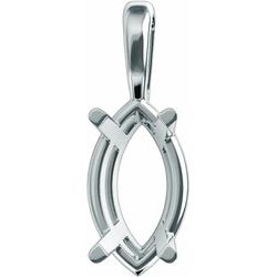 Marquise 4 Prong Wire Basket Pendant Mounting