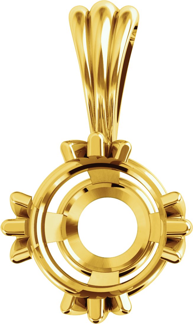 Round Claw-Prong Basket Pendant