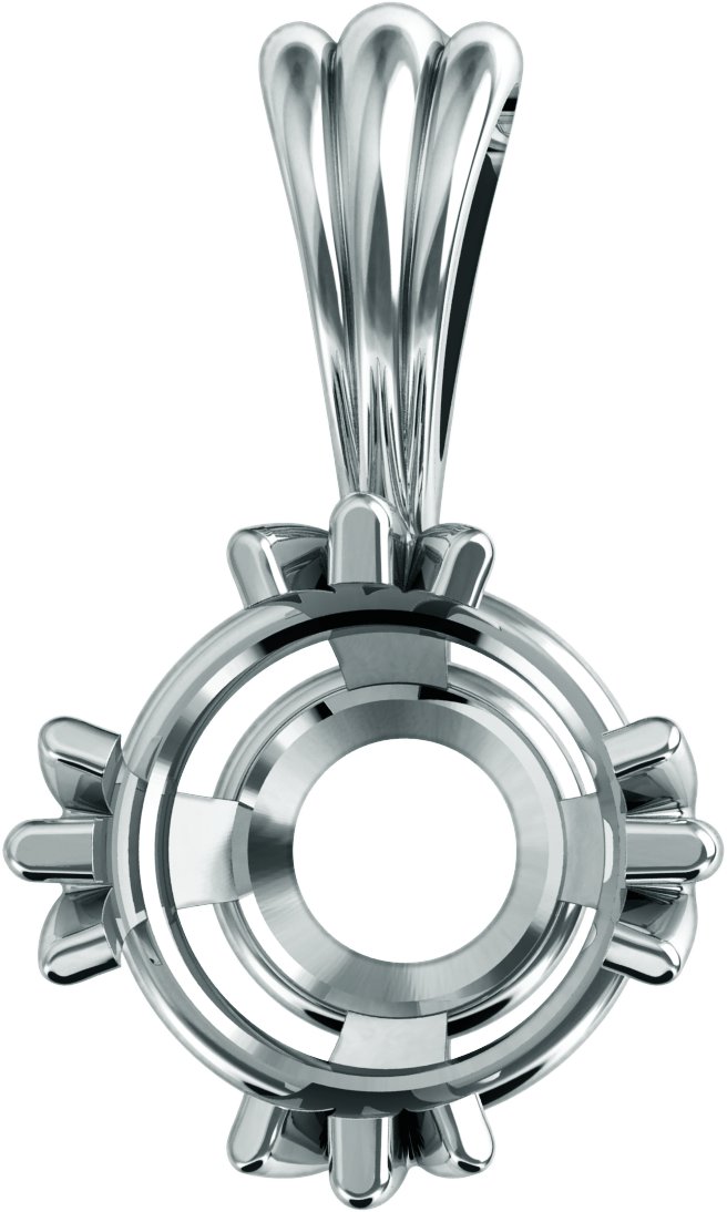 Round Claw-Prong Basket Pendant